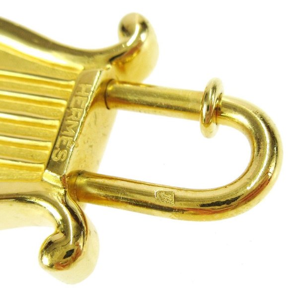 Authenticity Guaranteed HERMES Harp Motif 1996 Limited Cadena Padlock Bag Charm - Picture 5 of 5